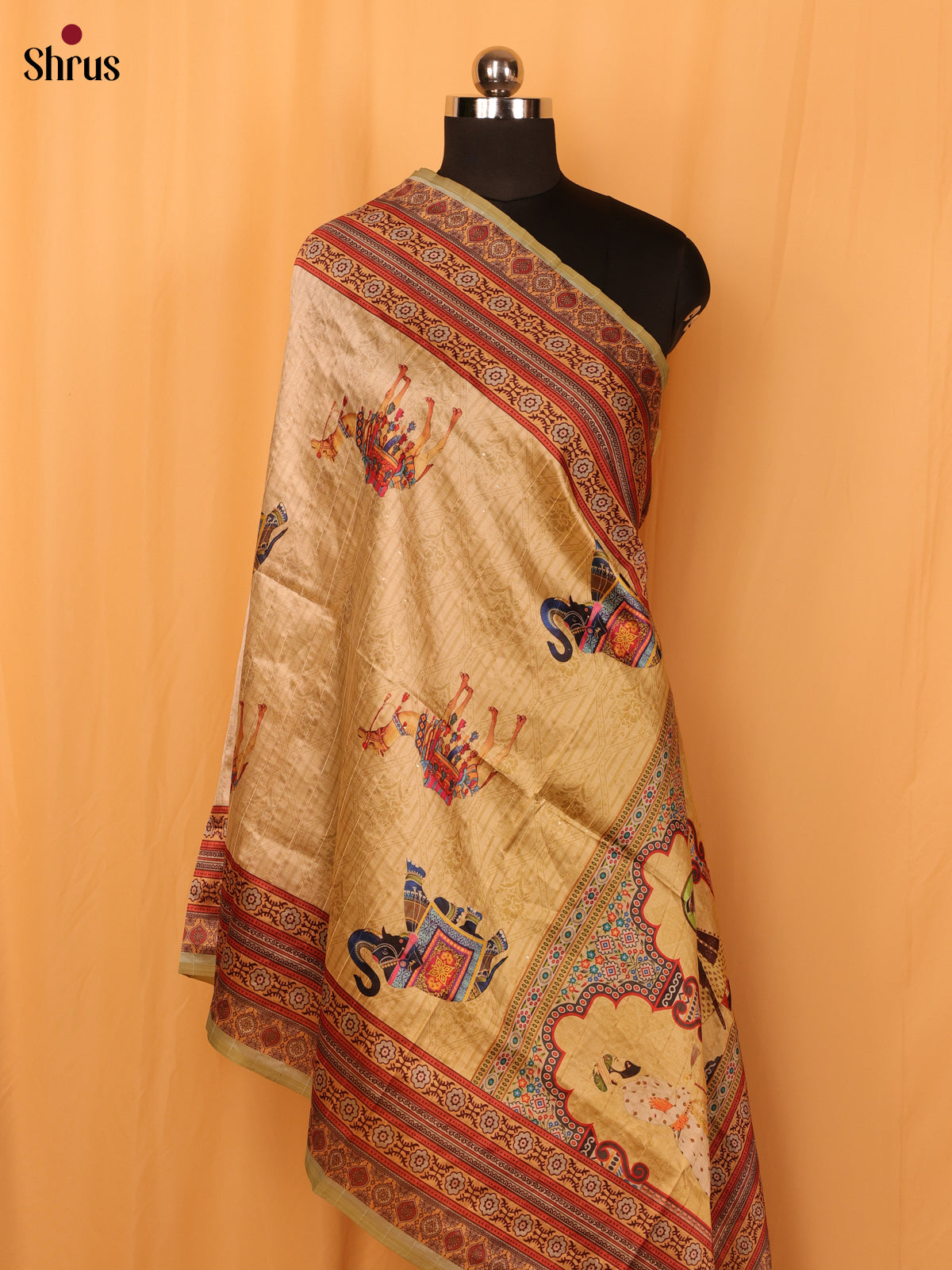 Gold  & Maroon - Dupatta