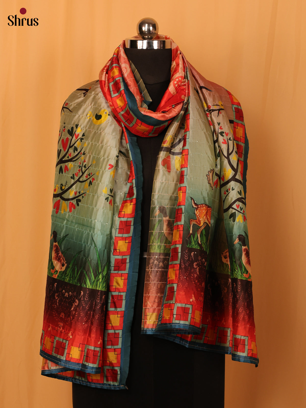 Green & Red- Dupatta