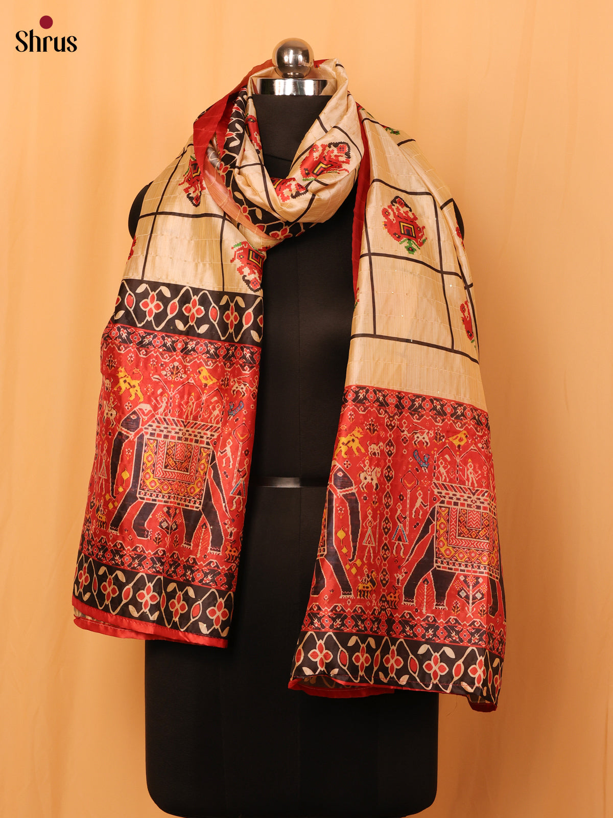 Gold & Red  - Dupatta