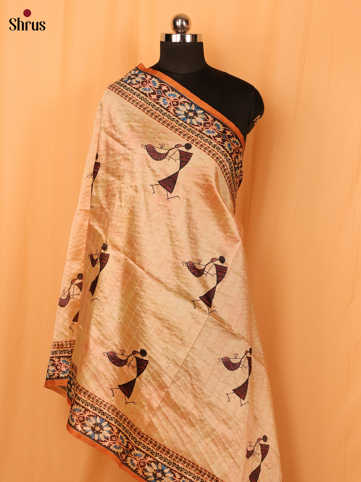 Peach & Brown- Dupatta