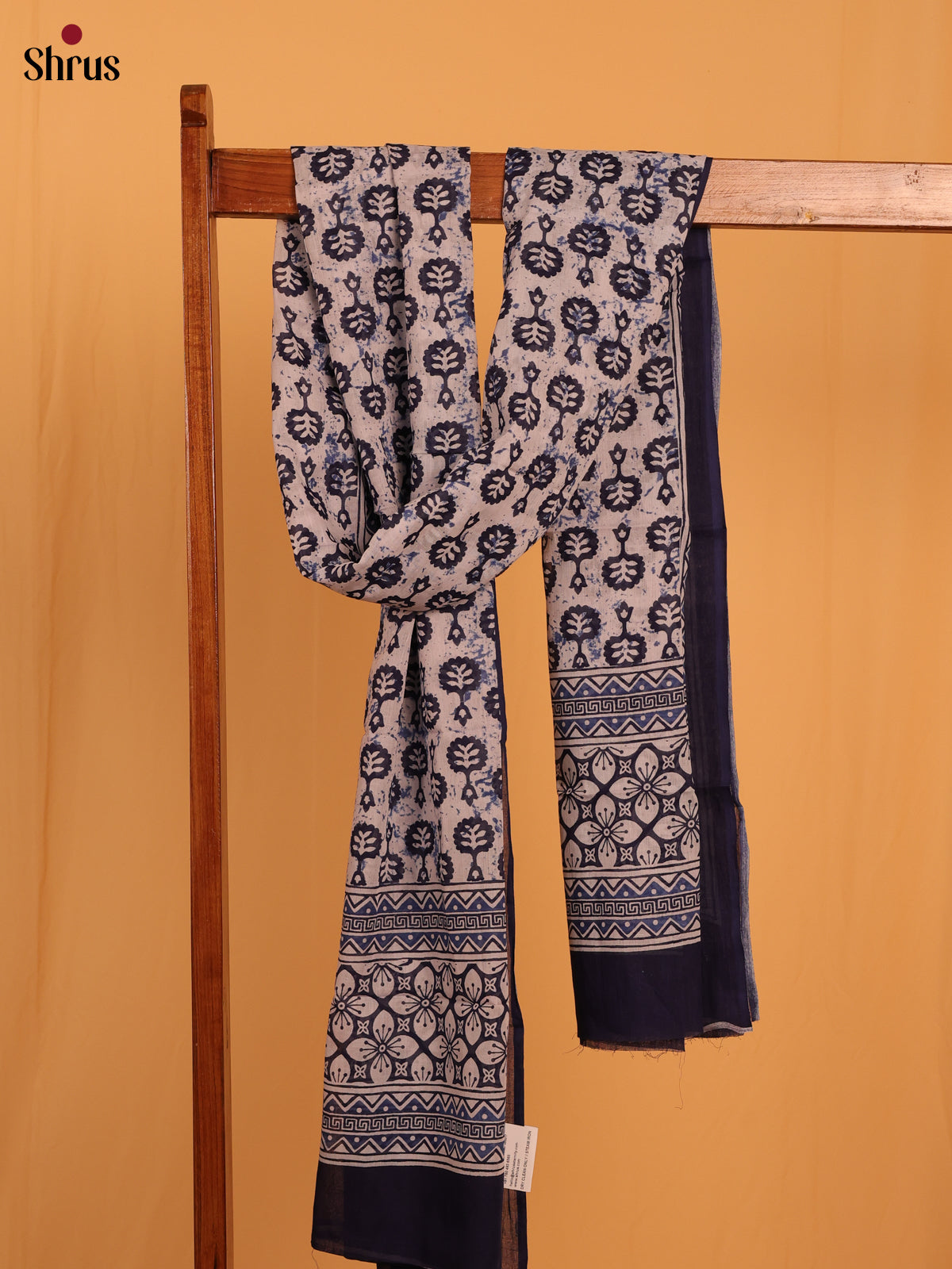 Beige & Blue - Dupatta