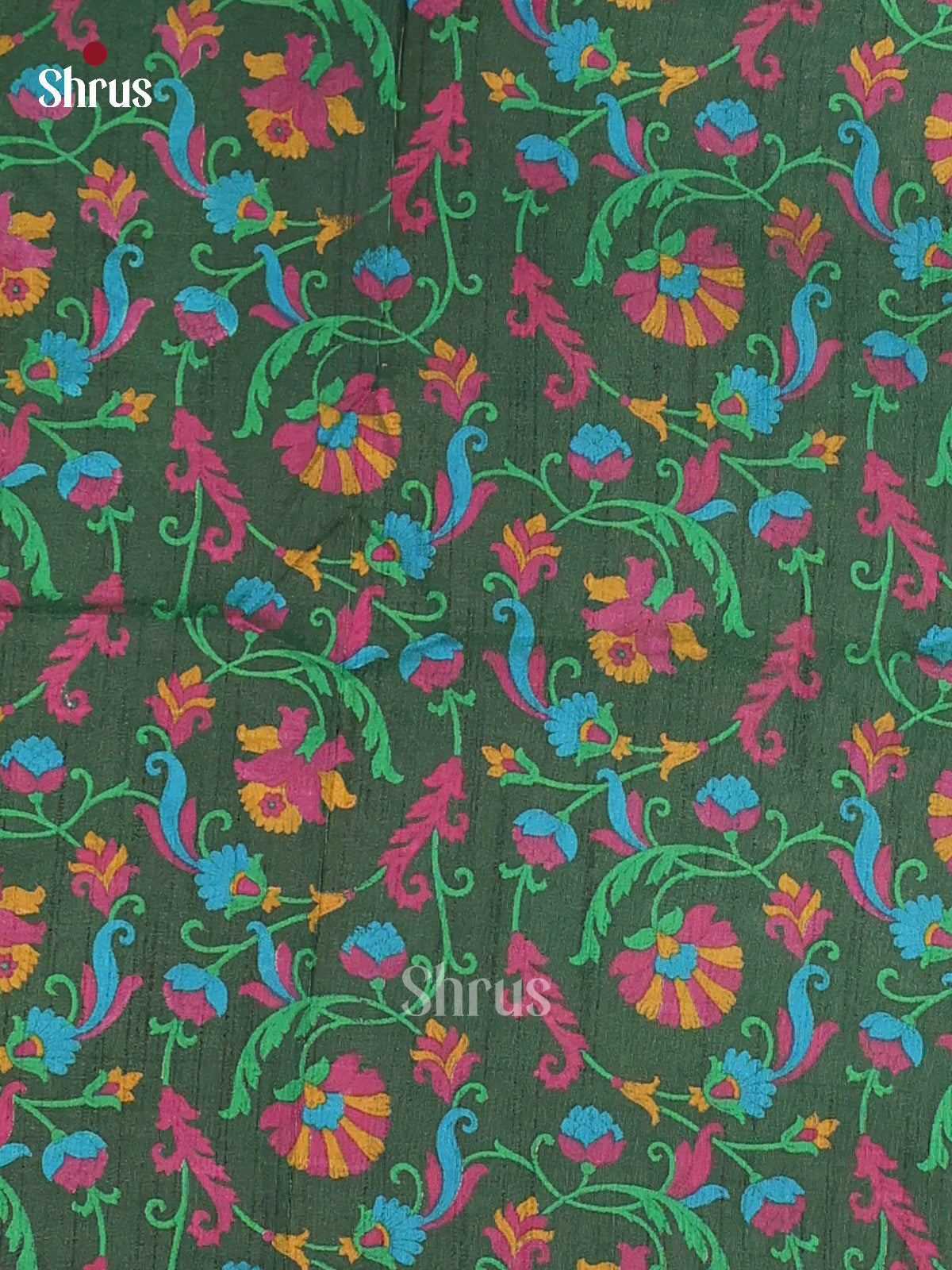 Green & Pink - Semi Patola Unstitched Top, Bottom & Dupatta - MDA28003 - Shop on Shrus.com