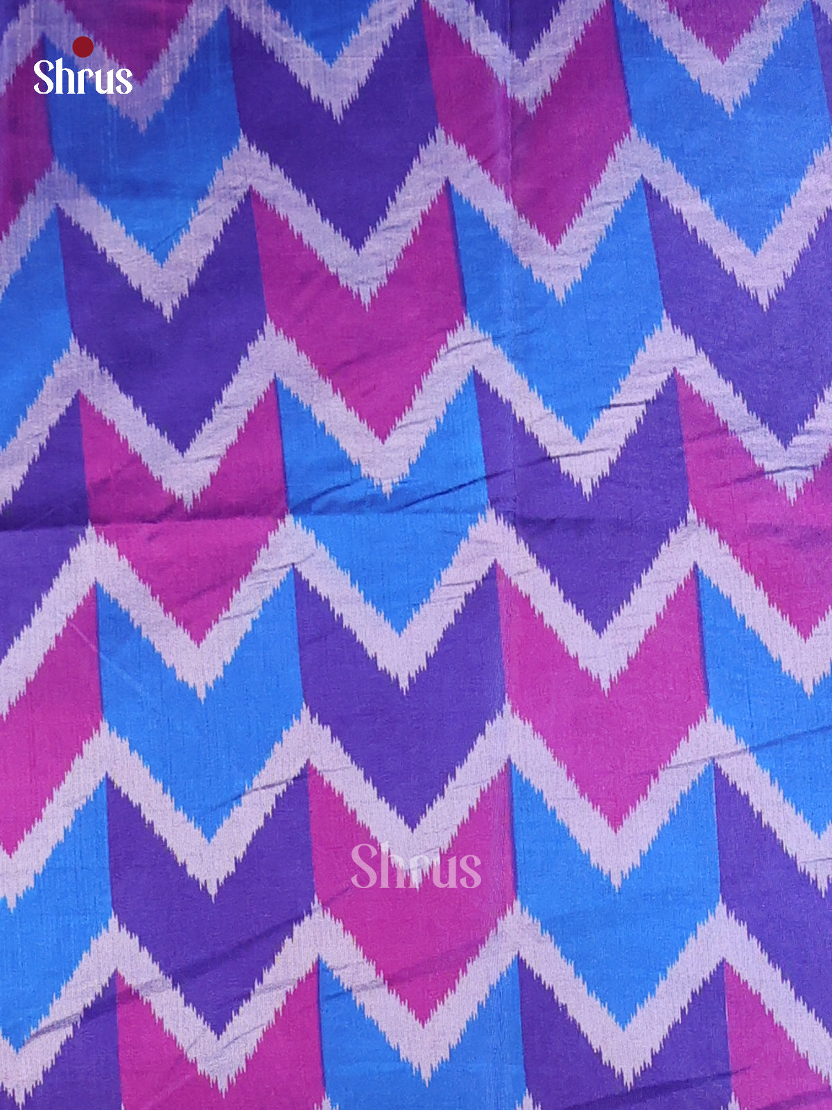 Blue & Purple- Semi Patola Unstitched Top, Bottom & Dupatta - MDA28022 - Shop on Shrus.com