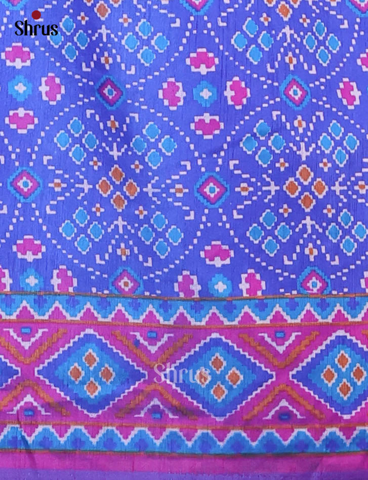 Blue & Purple - Semi Patola Unstitched Top, Bottom & Dupatta - MDA29011 - Shop on Shrus.com