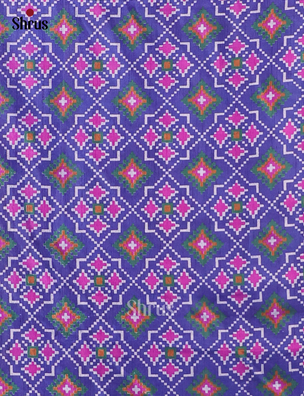 Blue & Purple - Semi Patola Unstitched Top, Bottom & Dupatta - MDA29028 - Shop on Shrus.com