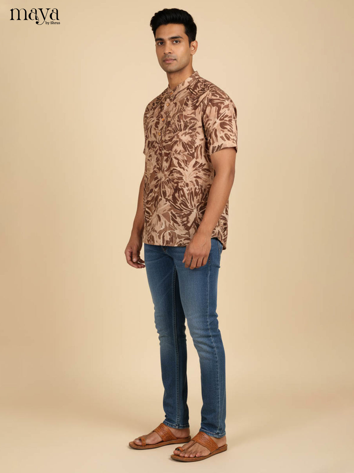 Light Brown - Readymade Mens Kurta - Shop on Shrus.com
