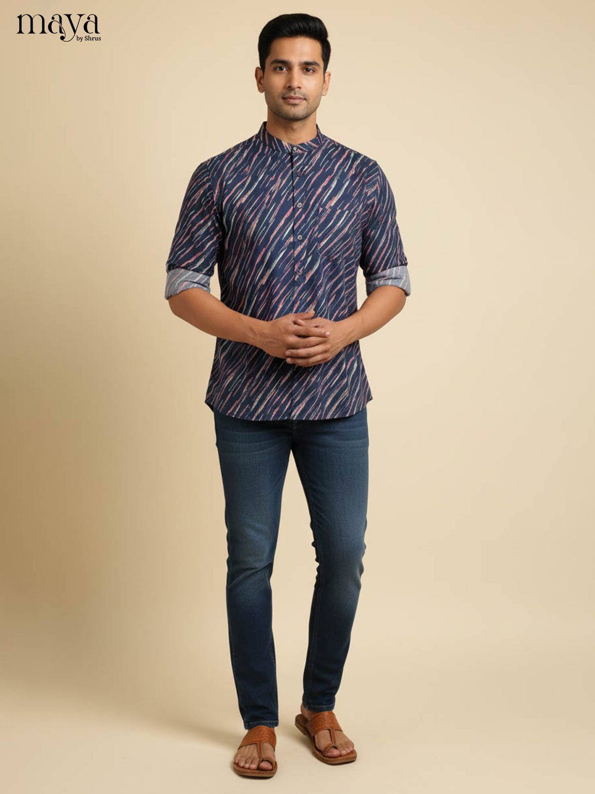 Blue - Readymade Mens Kurta - Shop on Shrus.com