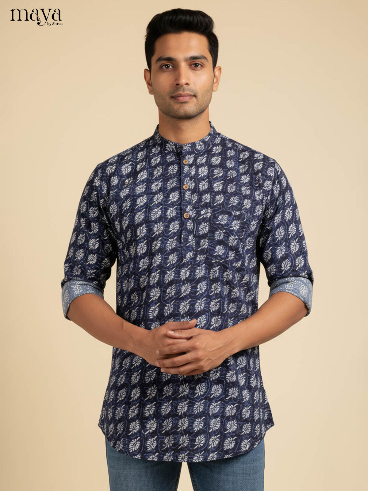 Blue - Readymade Mens Kurta - Shop on Shrus.com