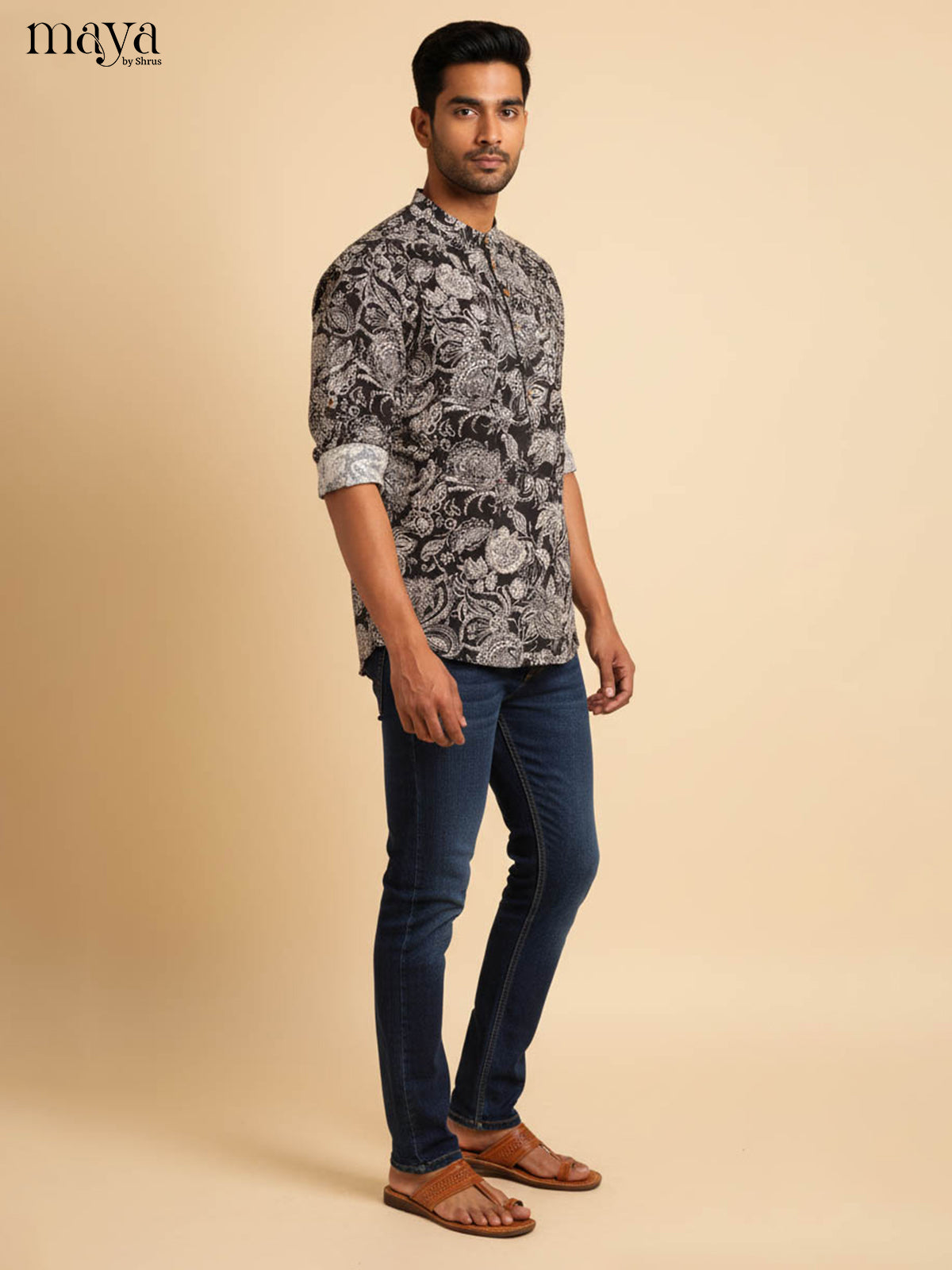 Black - Readymade Mens Kurta - Shop on Shrus.com