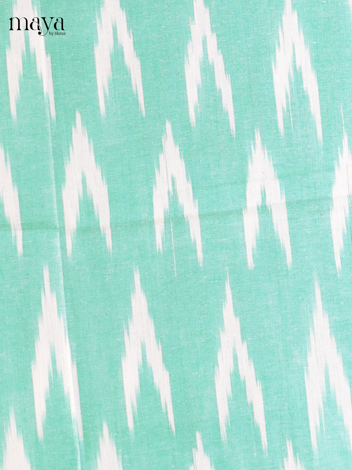 Teal green & white - Ikkat Cotton Unstitched Material Top, Bottom & Dupatta - MDB27016 - Shop on Shrus.com