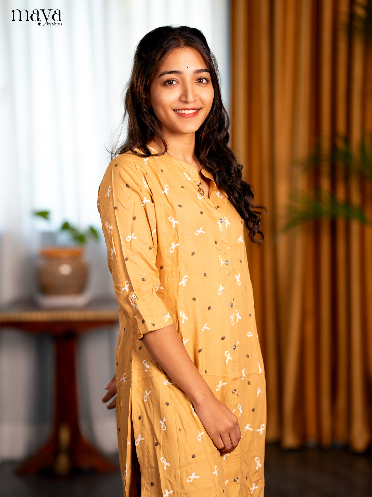 Sandal Printed Rayon A - Line Kurti - Shop on Shrus.com