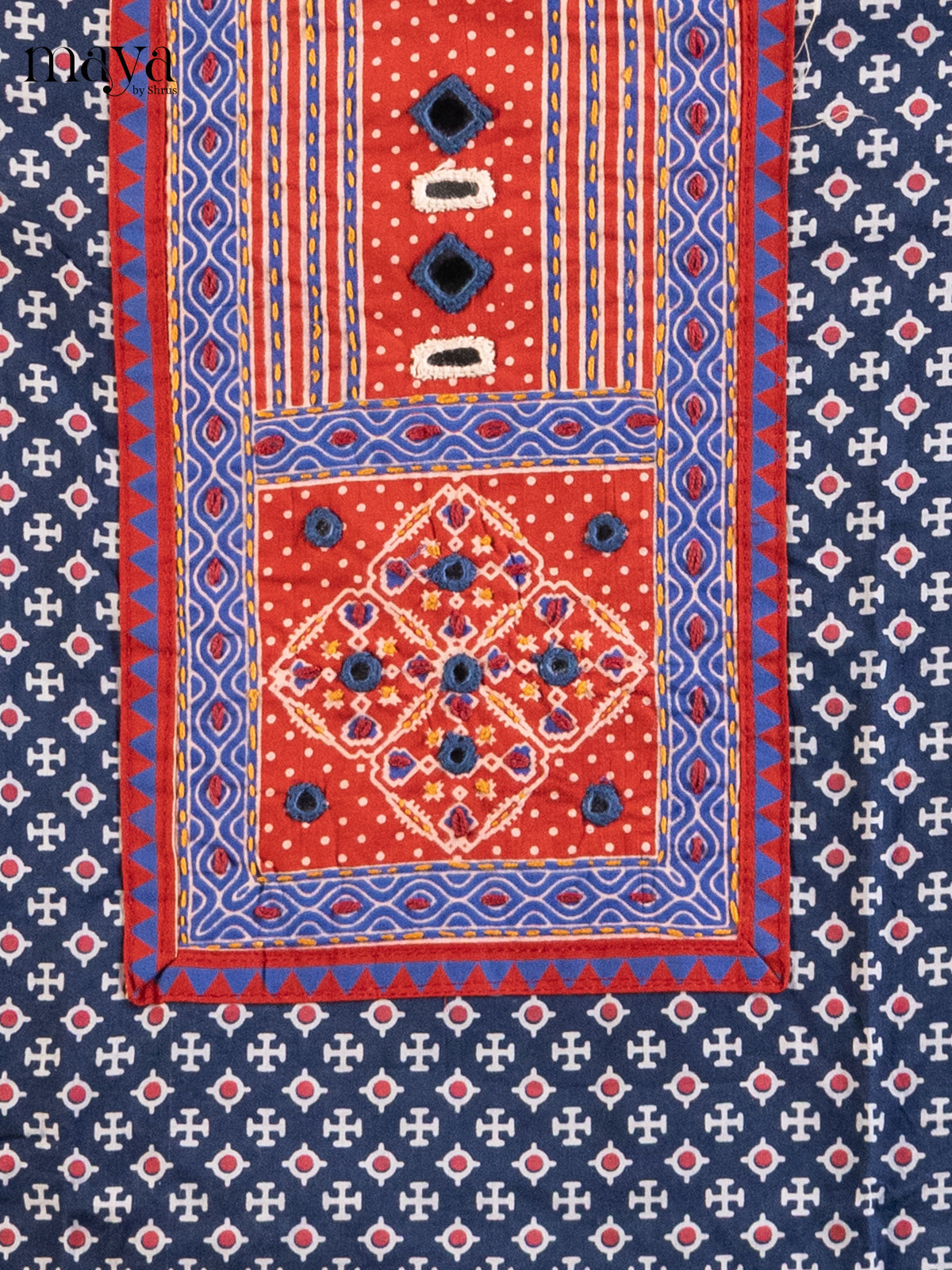 Blue & Red - Ajrakh Salwar Unstitch - Shop on Shrus.com