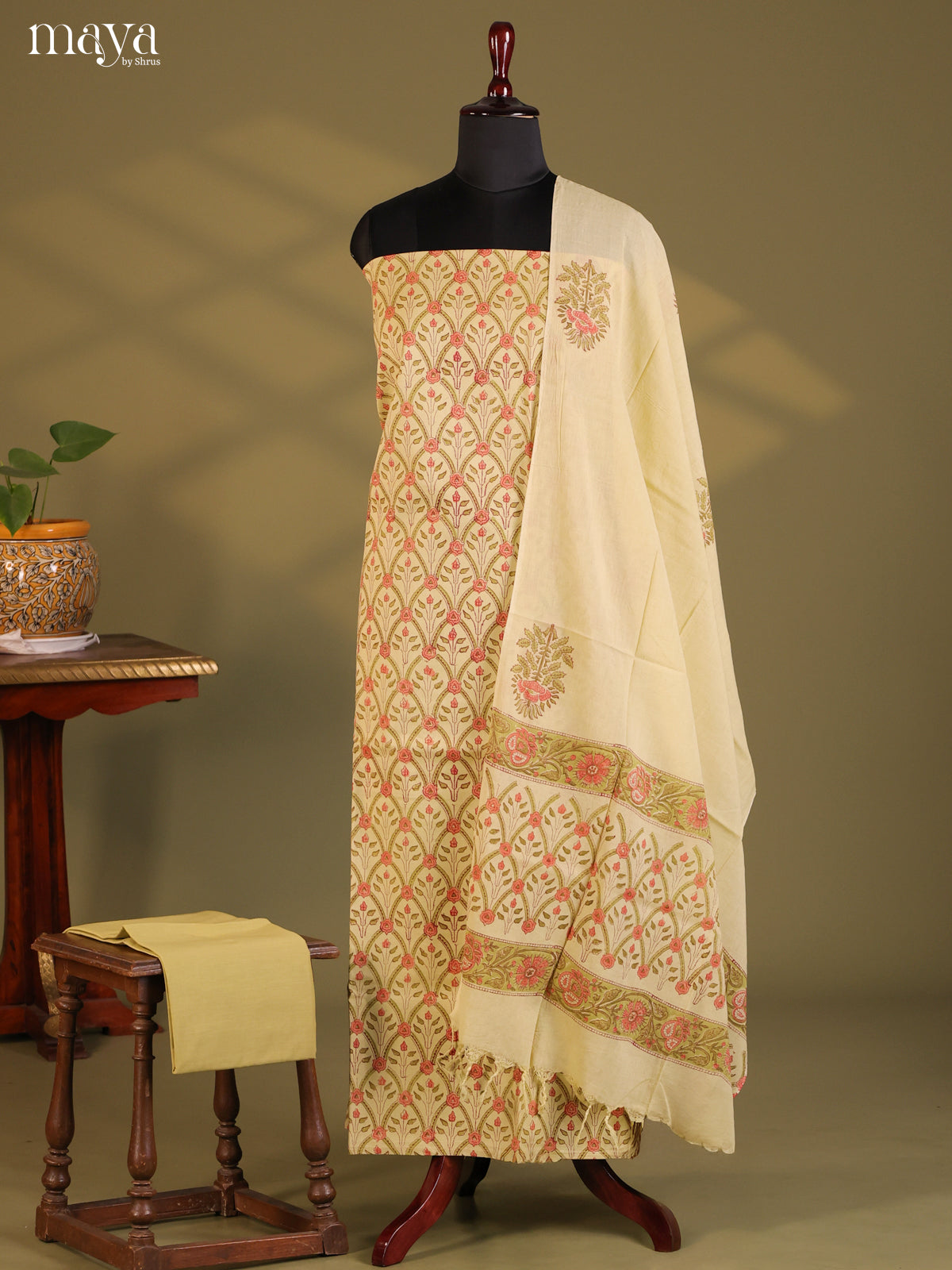 Lite Yellow & Green - Cotton salwar