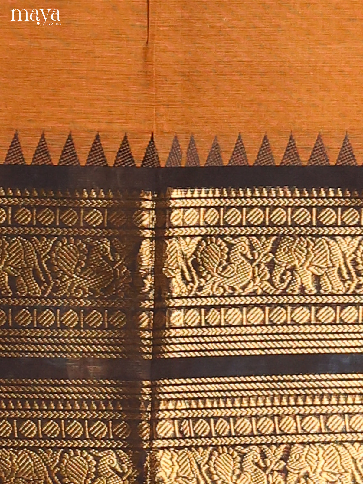 Mustard & Black  - chettinad top & dupatta combo