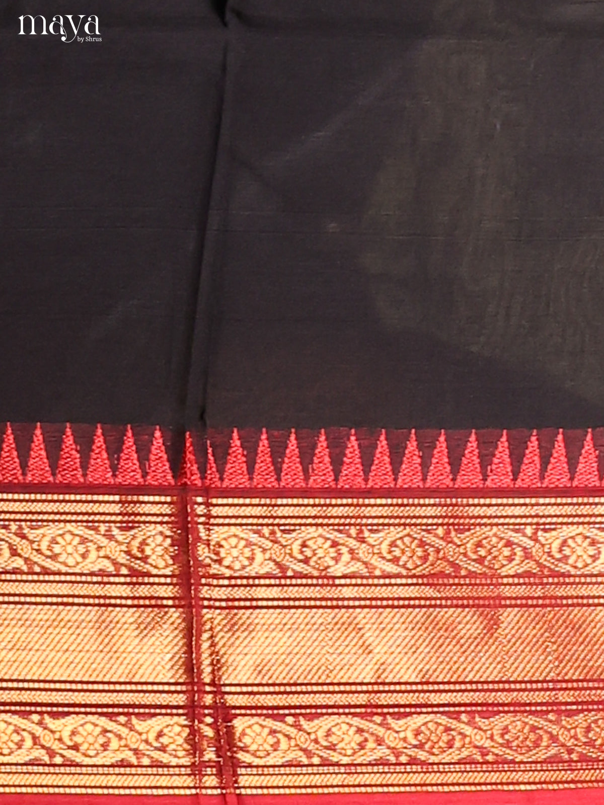 Black & Red- chettinad top & dupatta combo