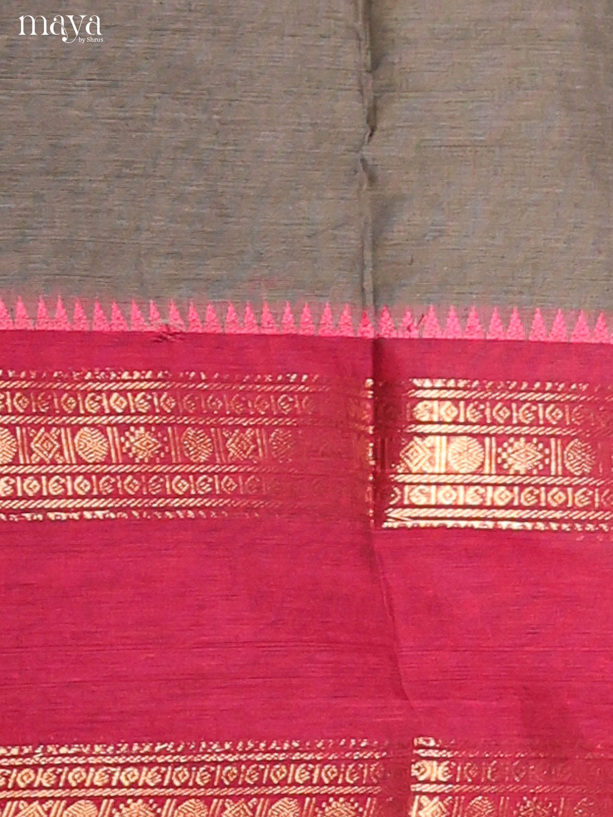 Grey & Black - chettinad top & dupatta combo