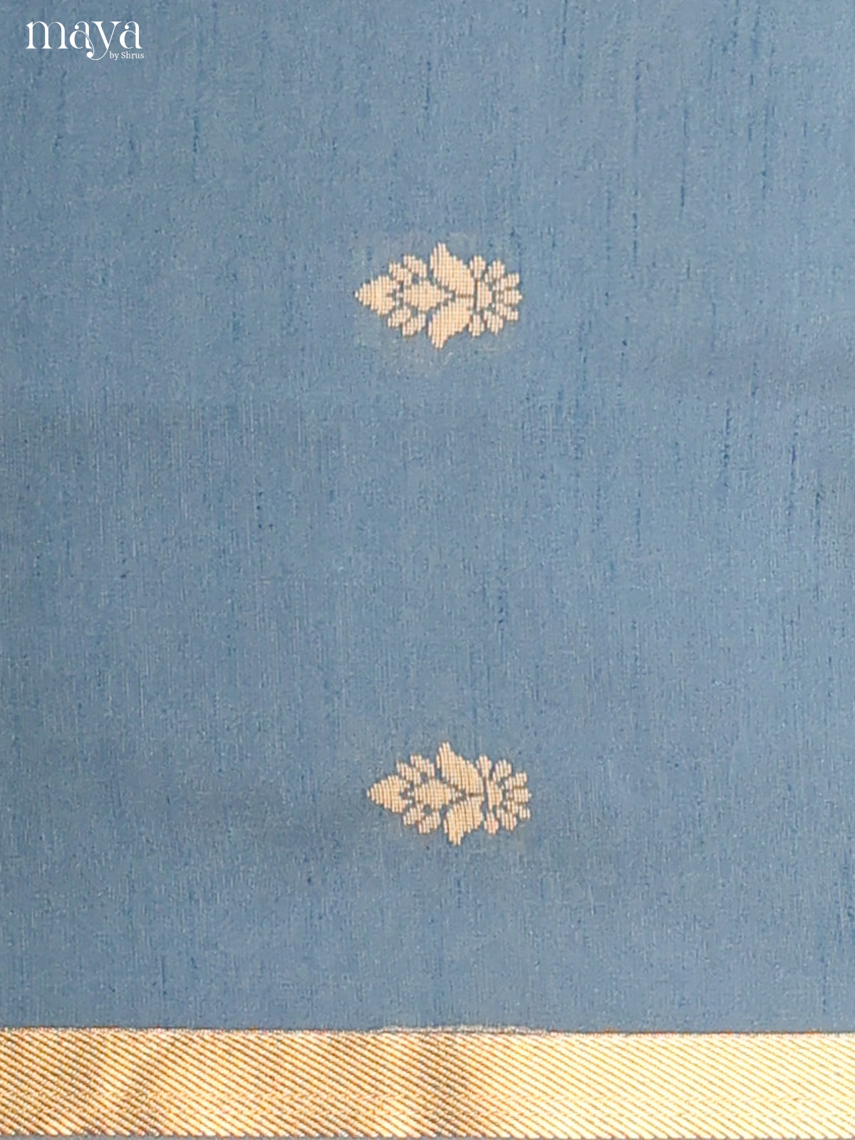 Blue & Peach - Semi rawsilk salwar