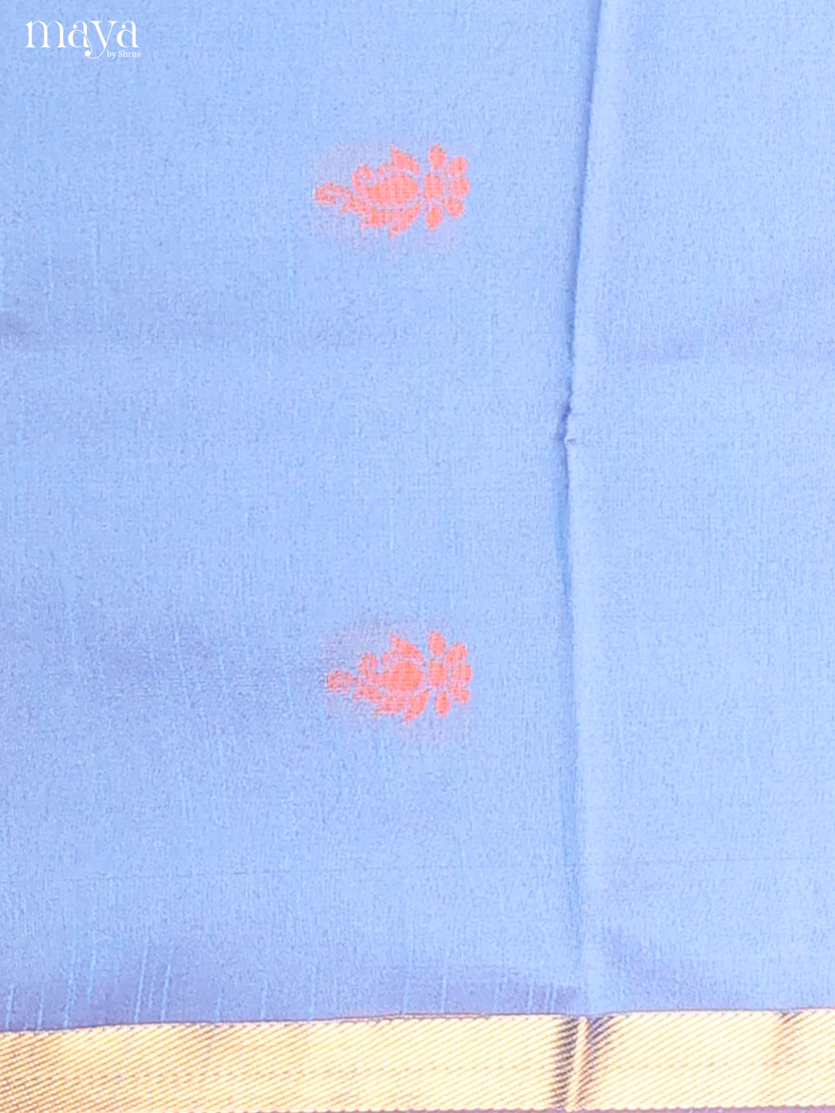 Blue & Orange - Semi rawsilk salwar