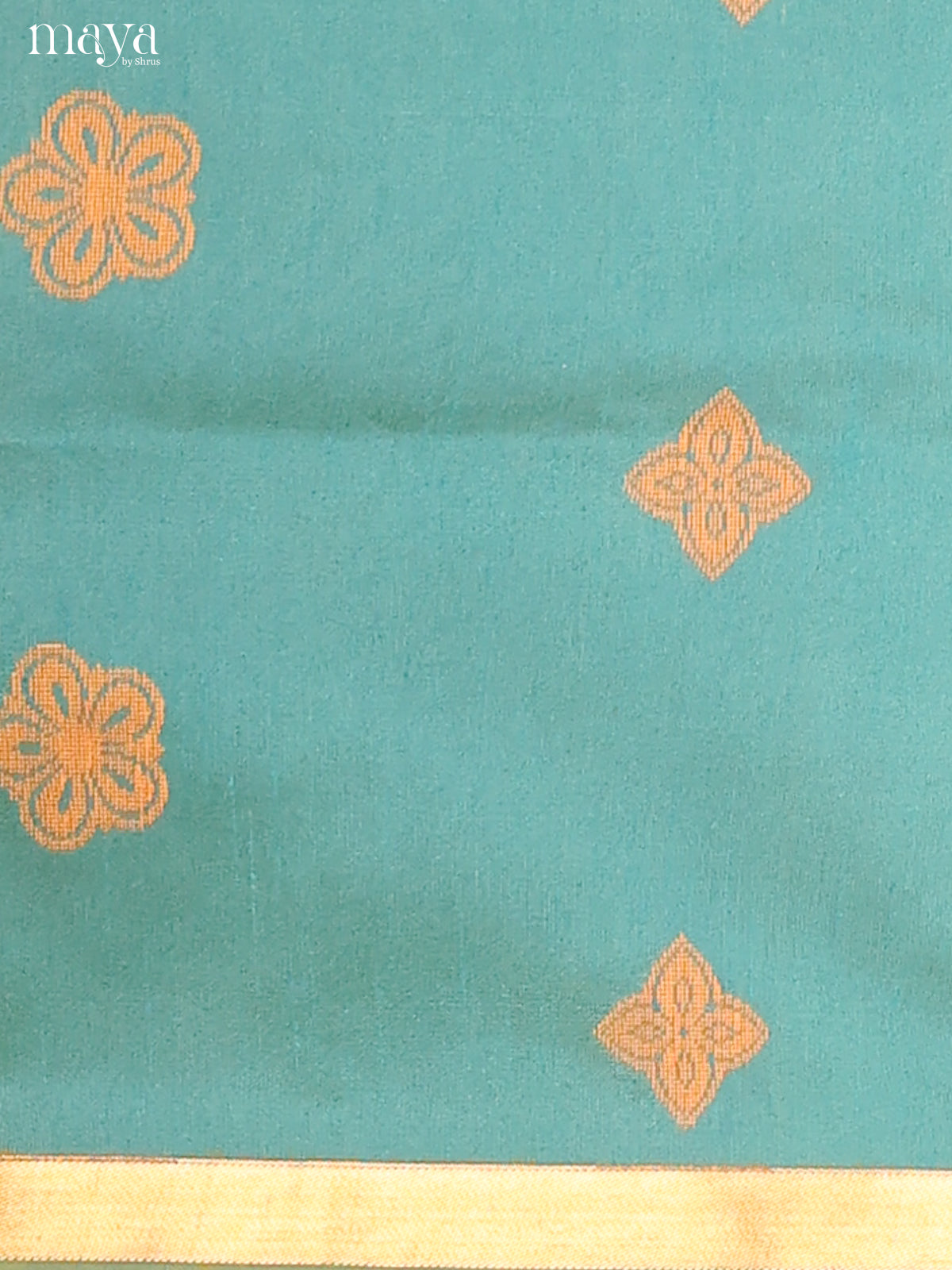 Blue & Mustard - Semi rawsilk salwar