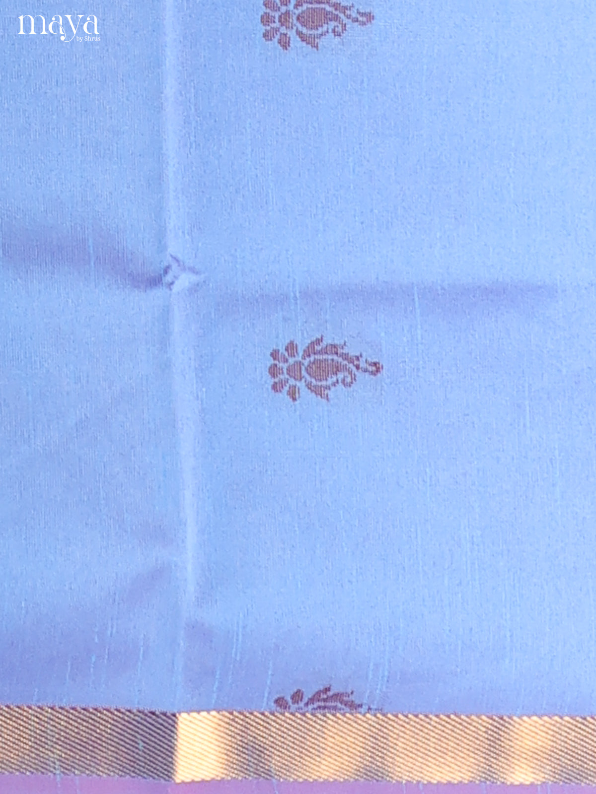 Blue & Brown - Semi rawsilk salwar