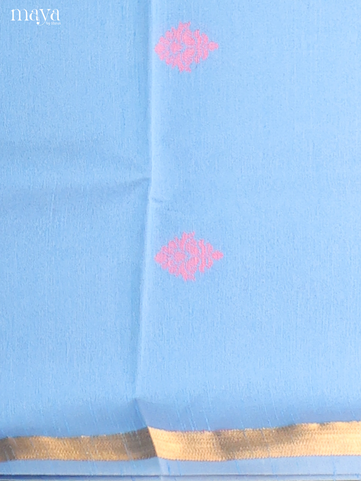 Blue & Pink - Semi rawsilk salwar
