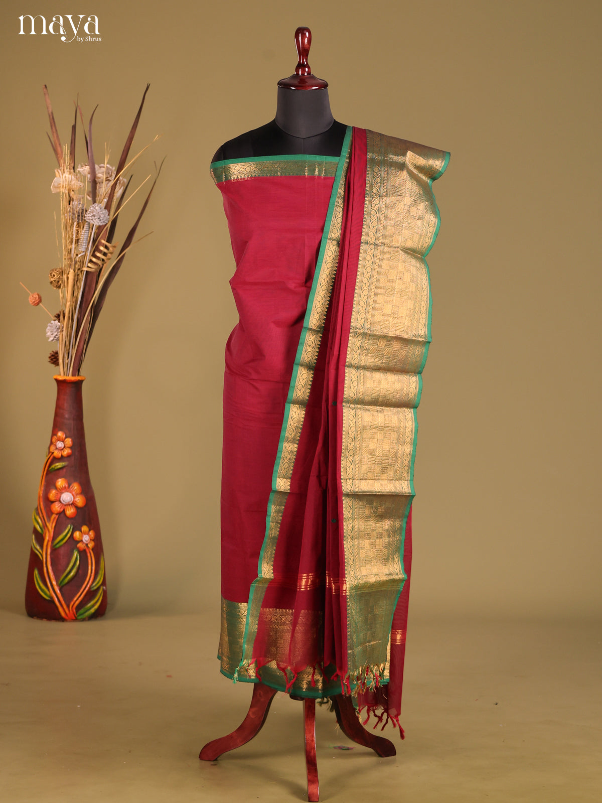 MDG25010-chettinad top & dupatta combo