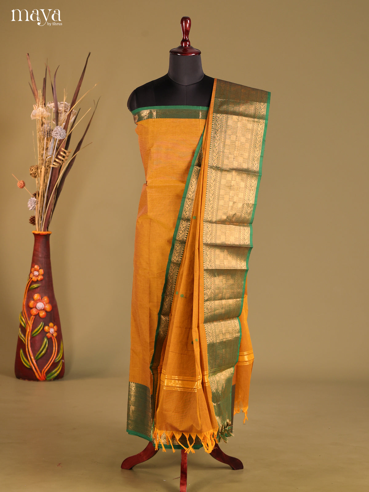 MDG25013-chettinad top & dupatta combo