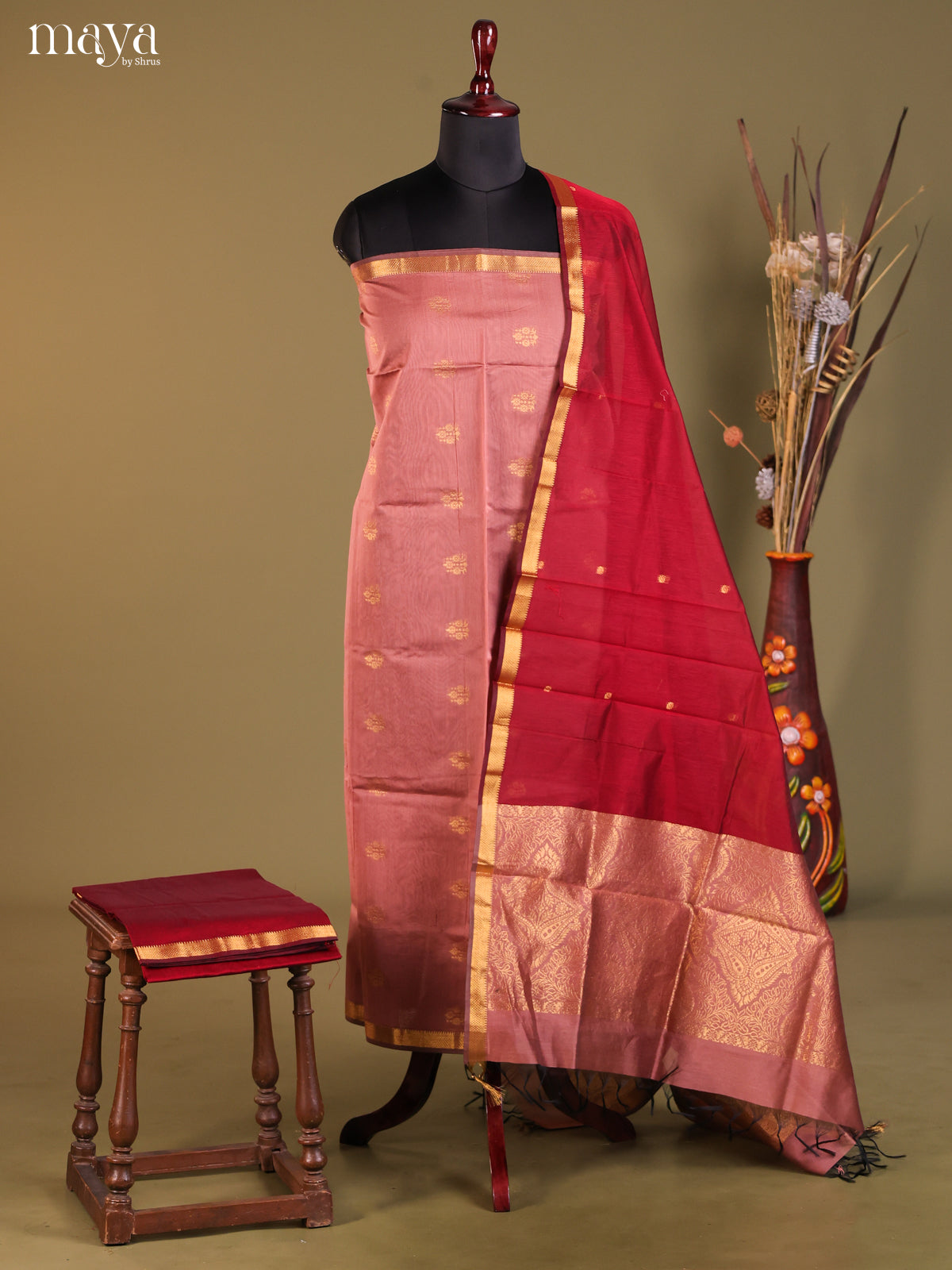 MDH02058-Semi silkcotton salwar unstitch