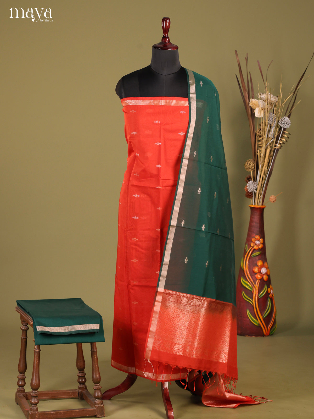 MDH02100-Semi silkcotton salwar unstitch