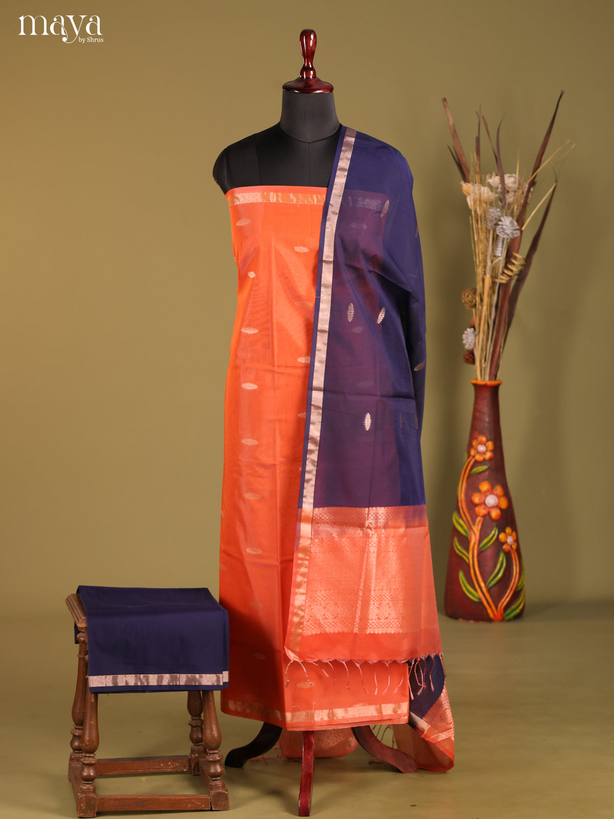 MDH02101-Semi silkcotton salwar unstitch