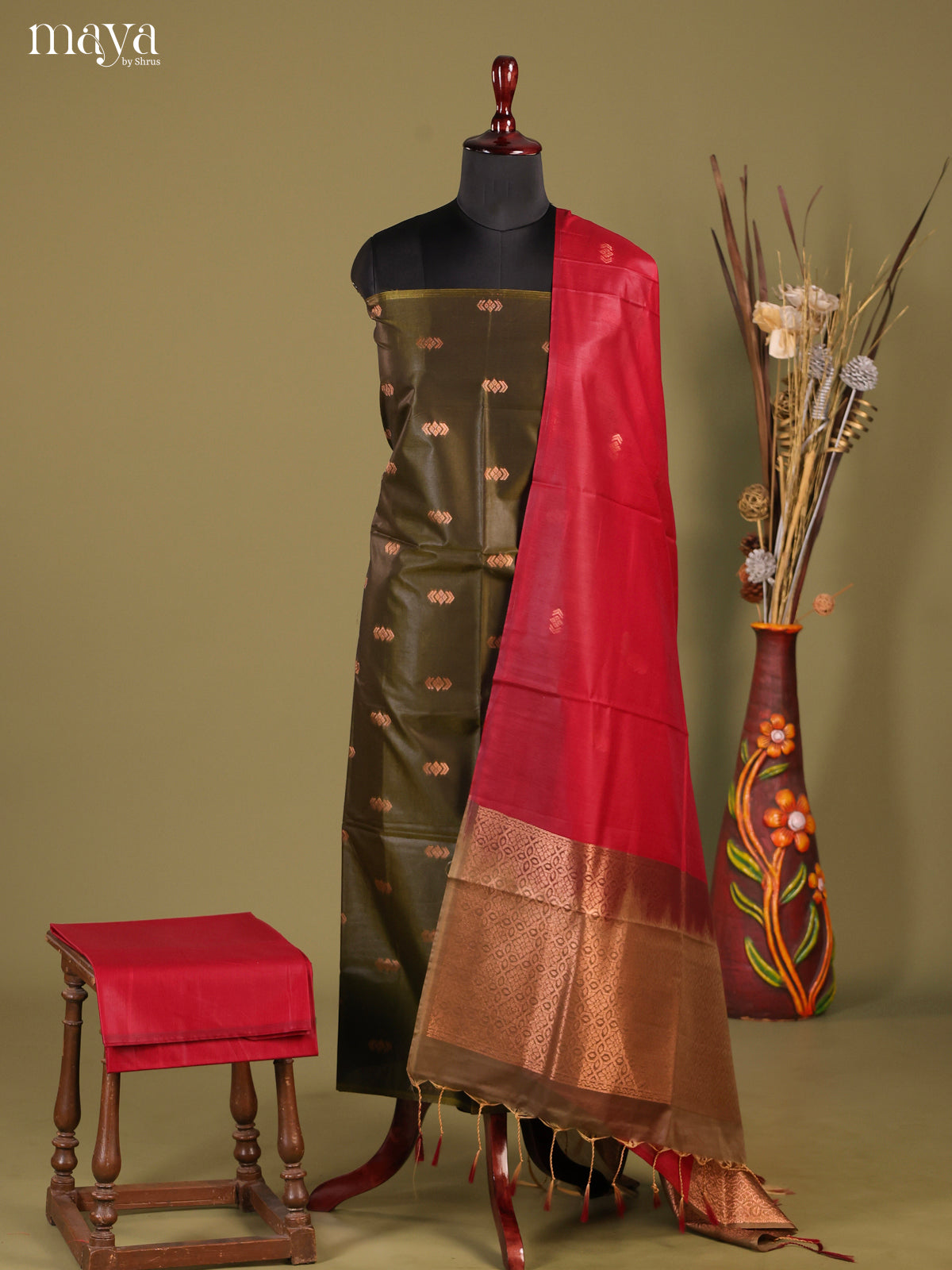 MDH02105-Semi silkcotton salwar unstitch