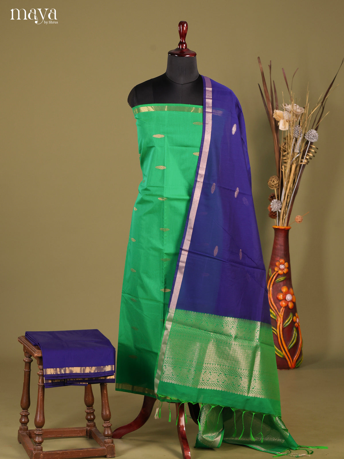 MDH02110-Semi silkcotton salwar unstitch