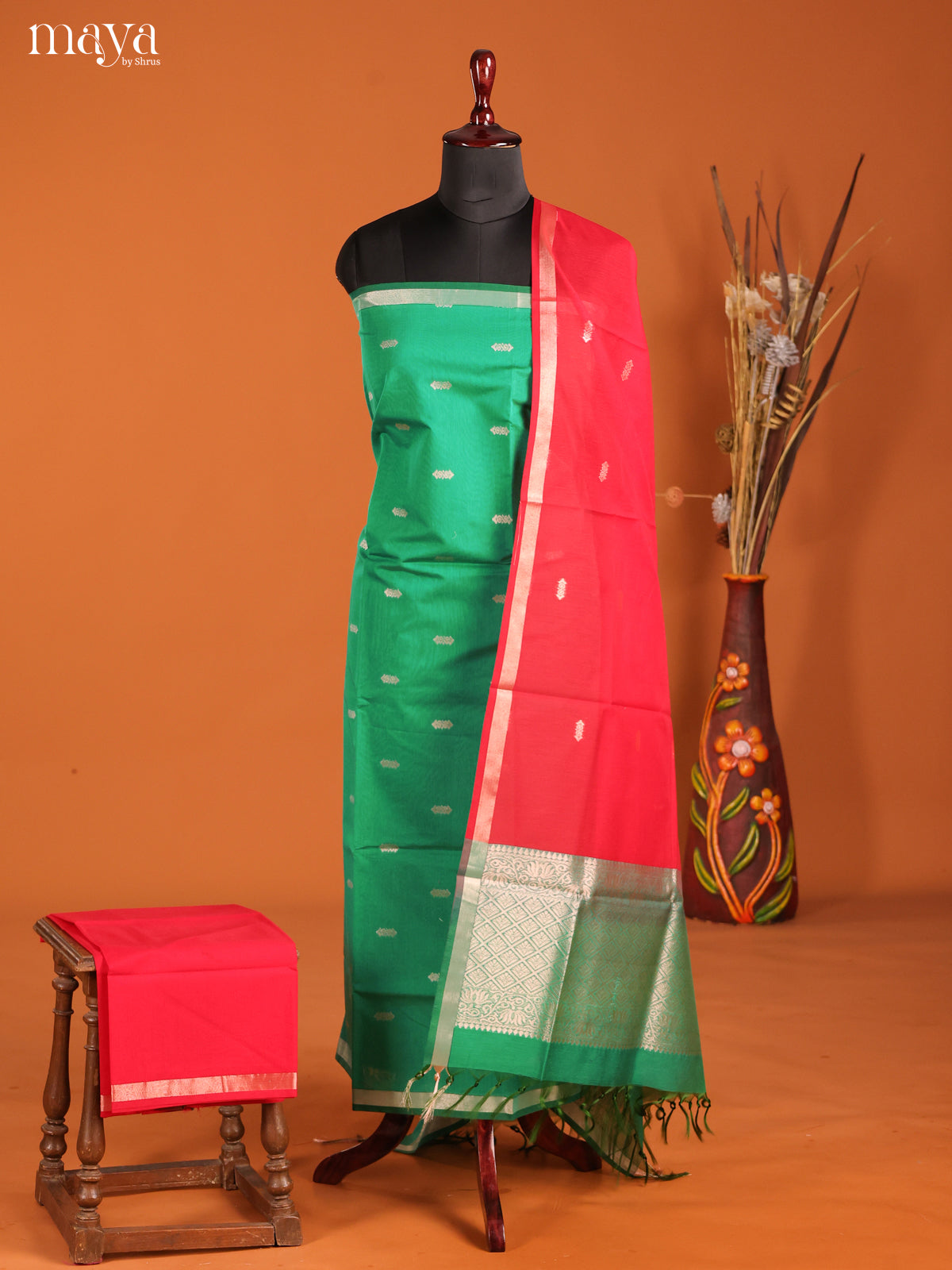 MDH02117-Semi silkcotton salwar unstitch