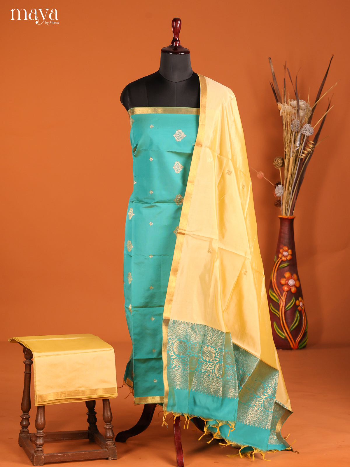 MDH05106-semi softsilk salwar Unstitch
