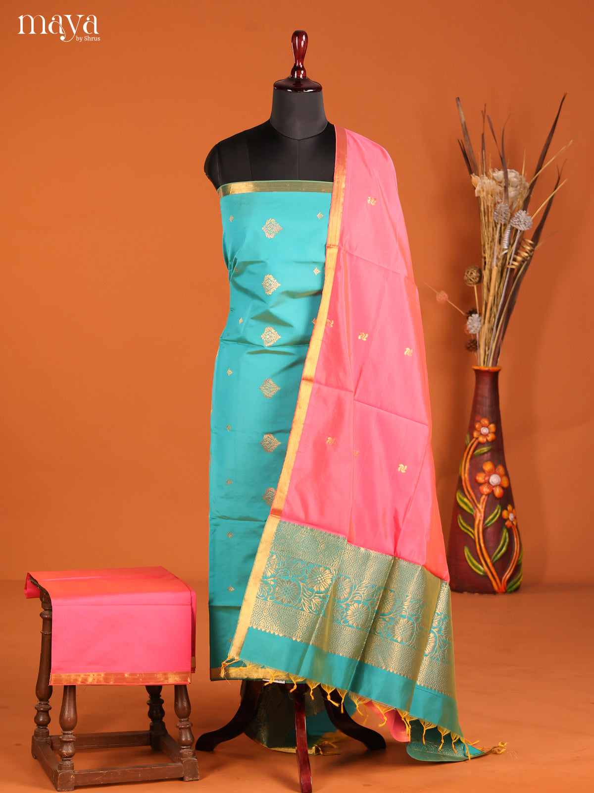 MDH05107-semi softsilk salwar Unstitch