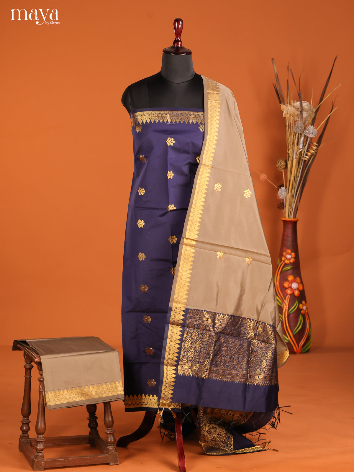 MDH05111-semi softsilk salwar Unstitch