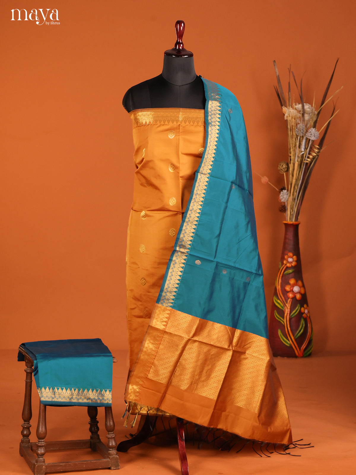 MDH05114-semi softsilk salwar Unstitch