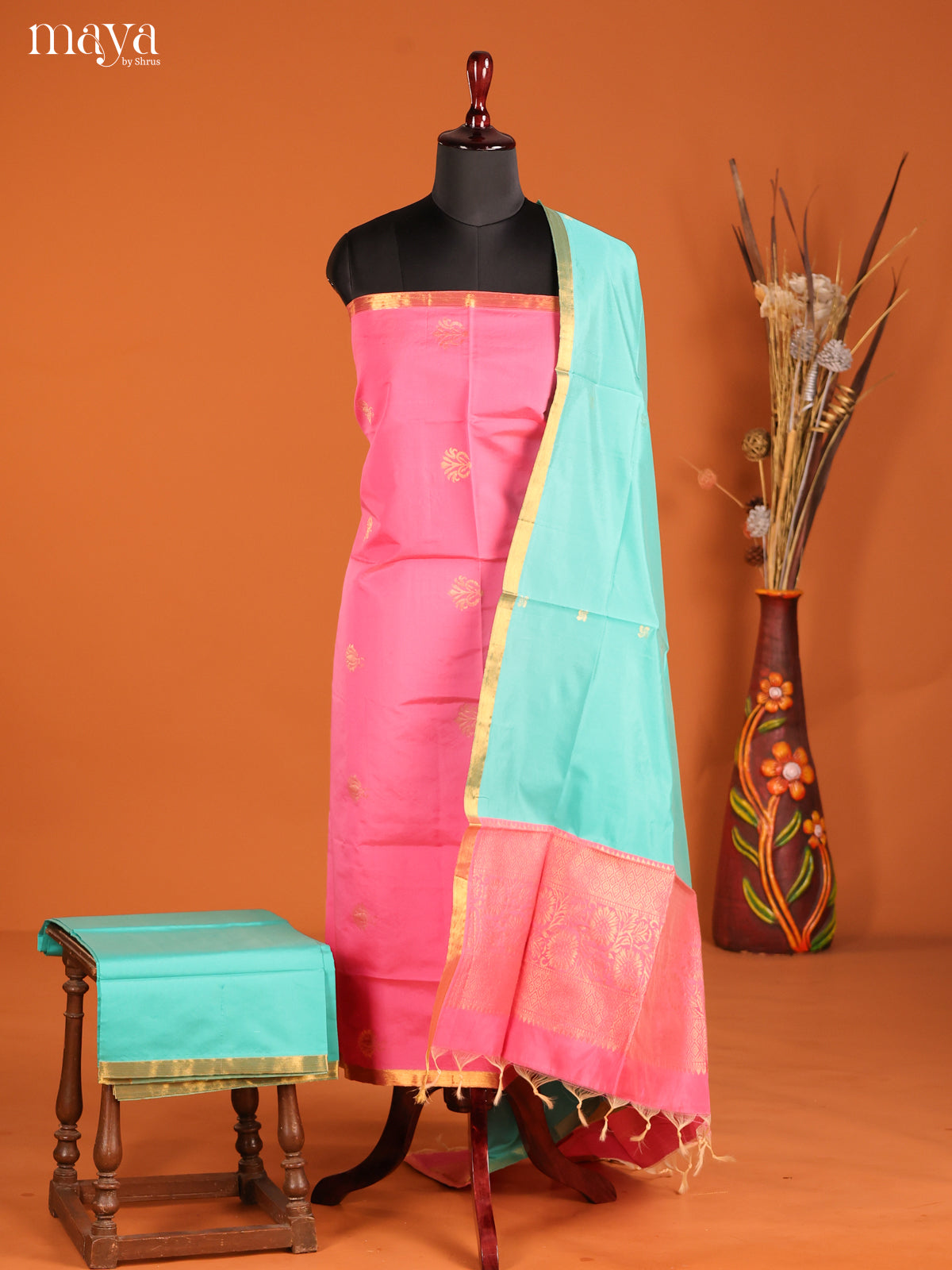 MDH05115-semi softsilk salwar Unstitch