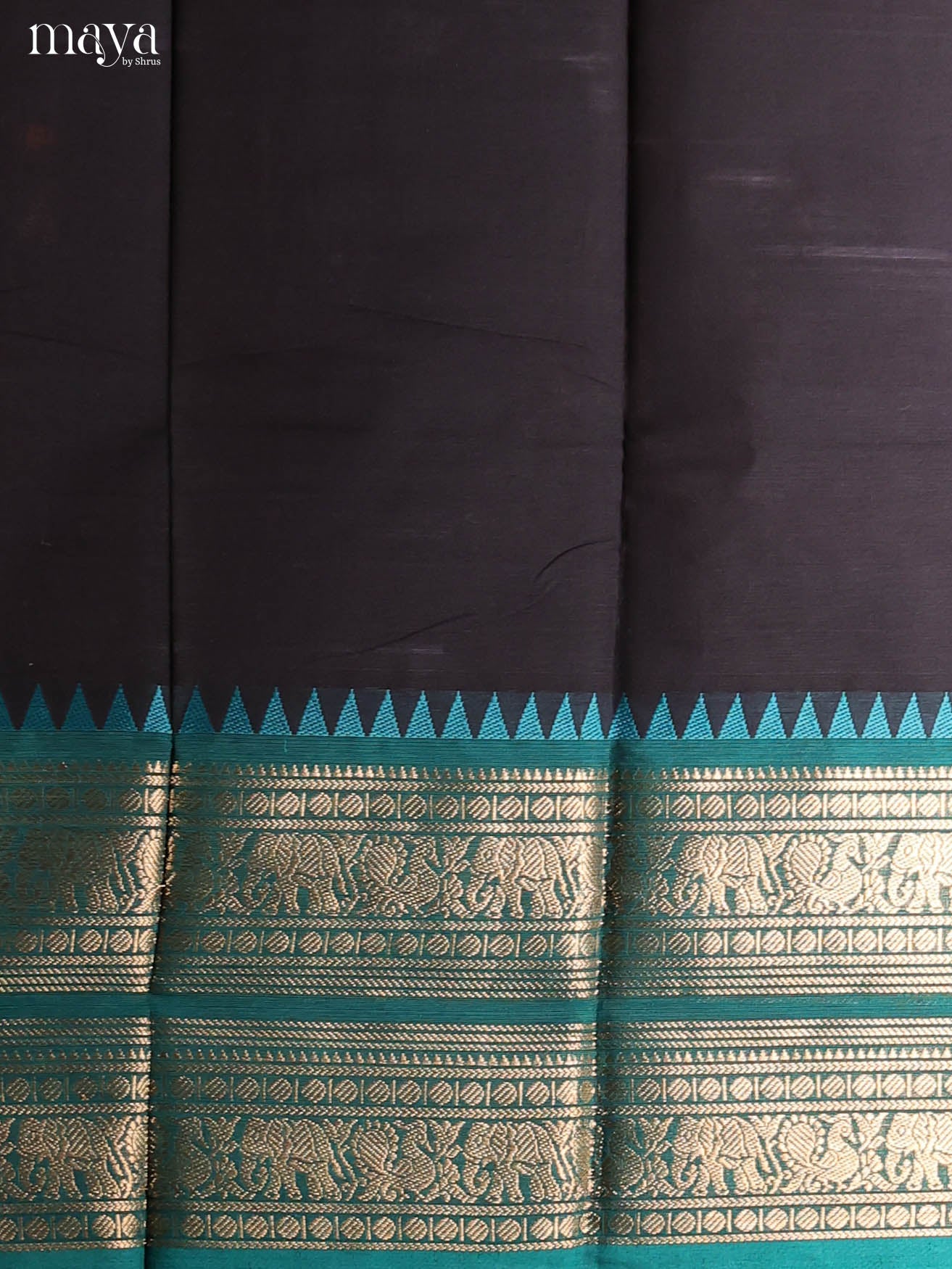 Black & Blue-chettinad top & dupatta combo