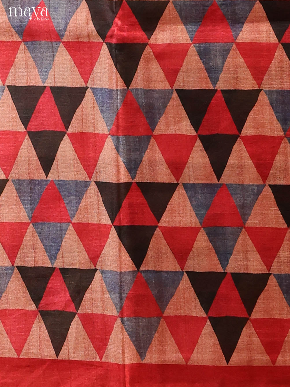 Red-Semi Tussar Salwar Unstitch