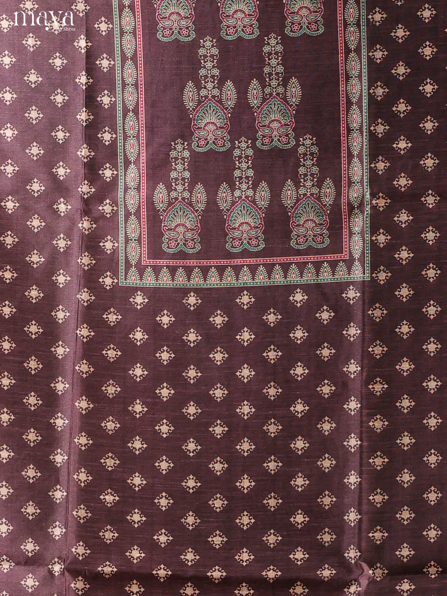 Brown -Semi Tussar Salwar Unstitch