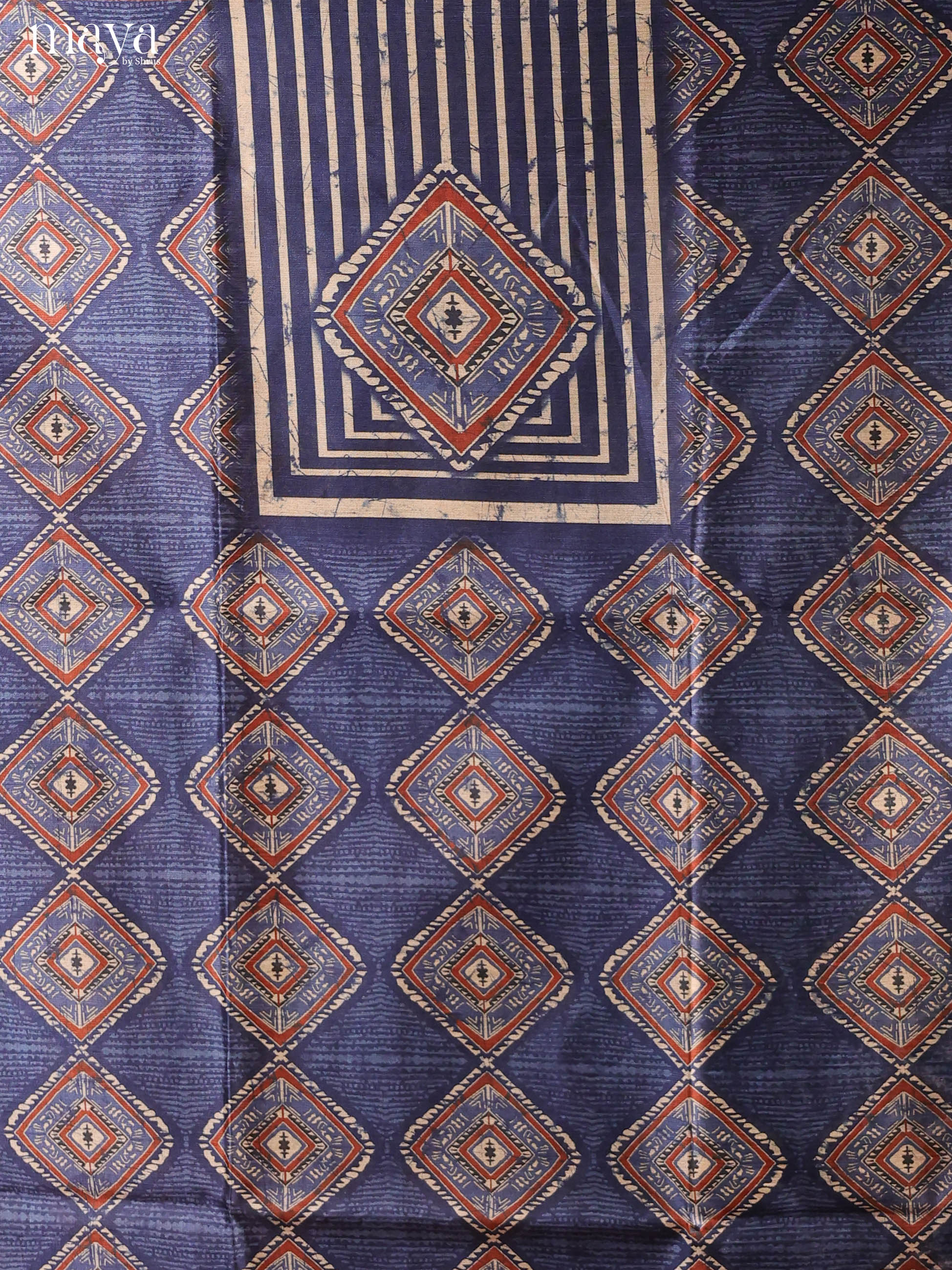 Blue -Semi Tussar Salwar Unstitch
