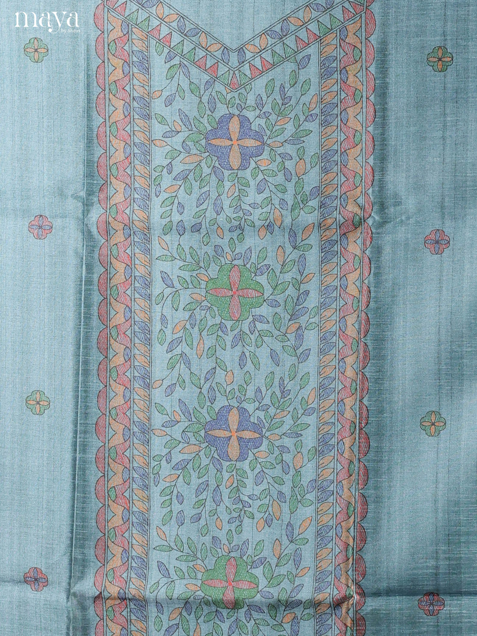 Blue -Semi Tussar Salwar Unstitch