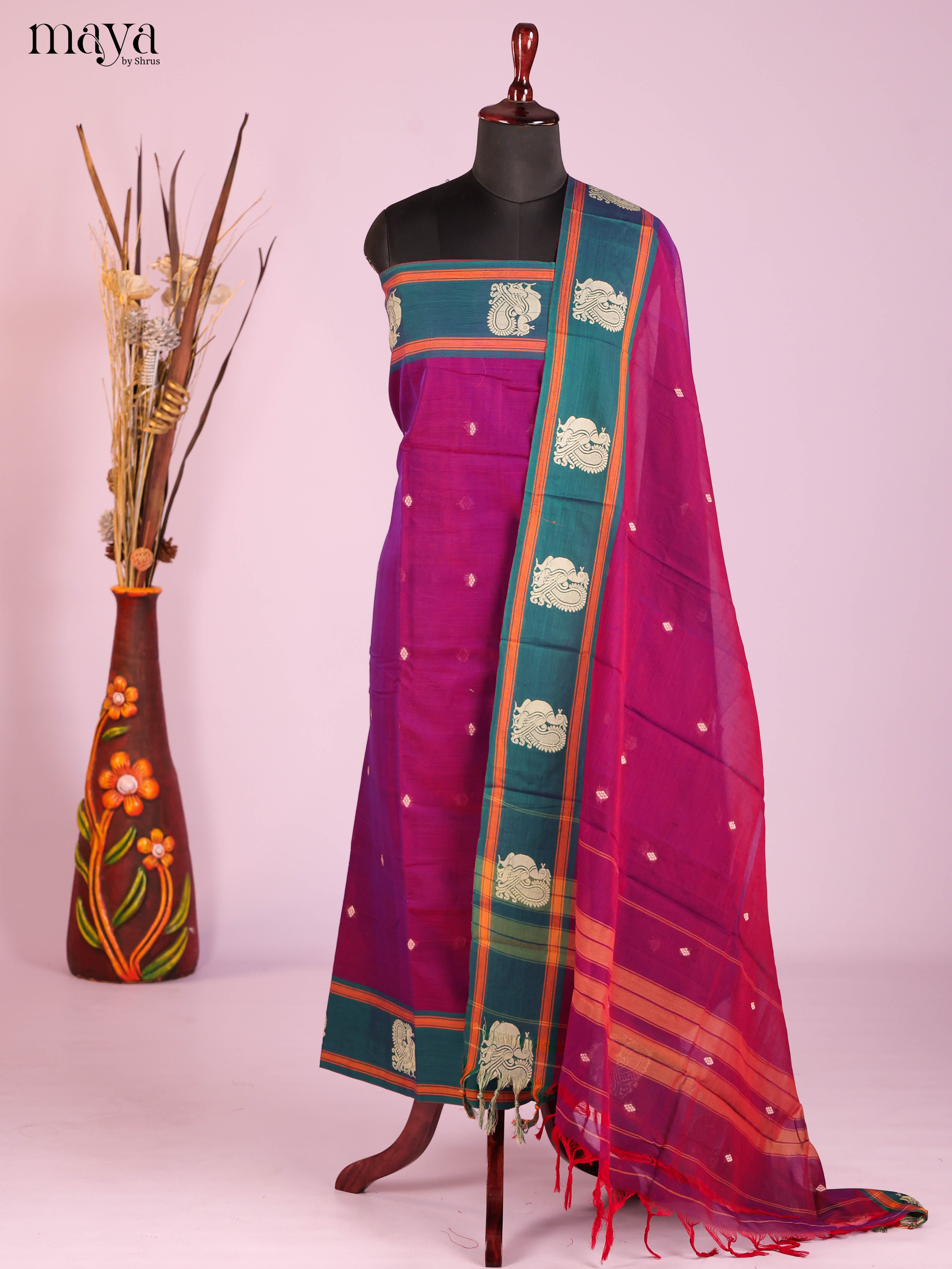 MDH12015-Narayanpet top & dupatta combo