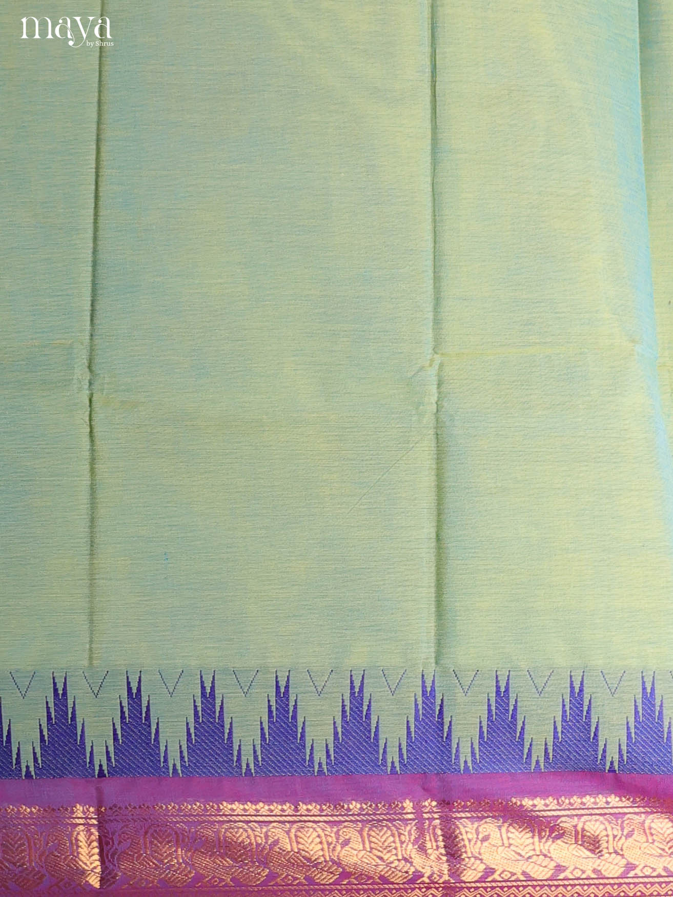 Light Green & Blue -chettinad top & dupatta combo