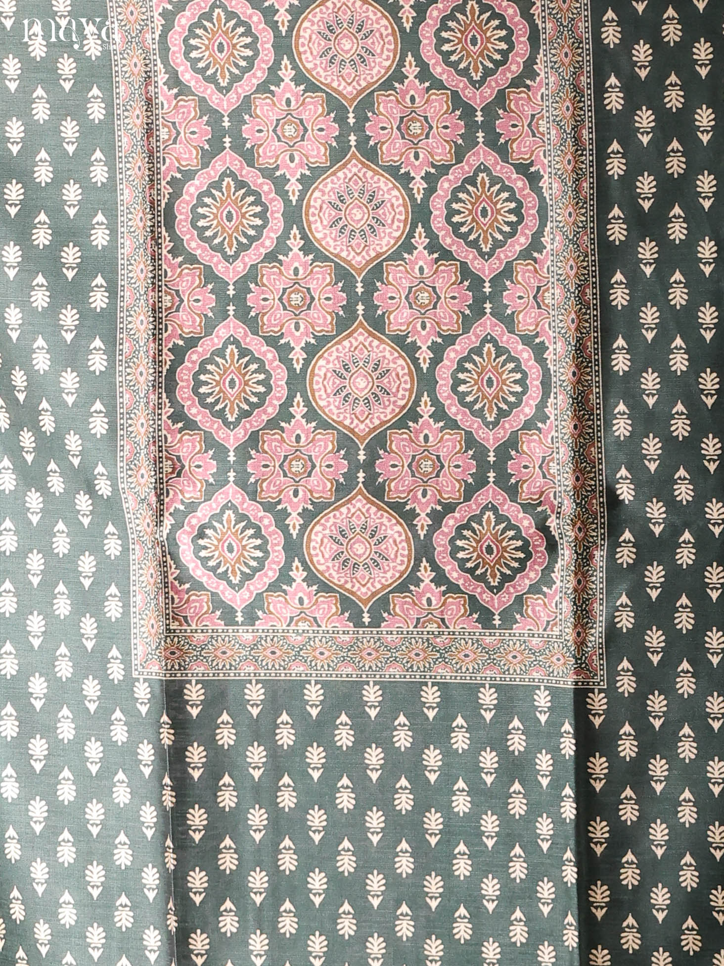 Green-Semi Tussar Salwar Unstitch