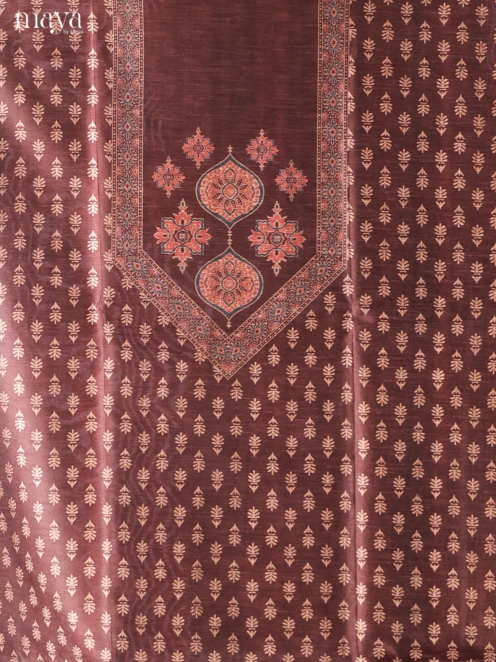 Brown -Semi Tussar Salwar Unstitch