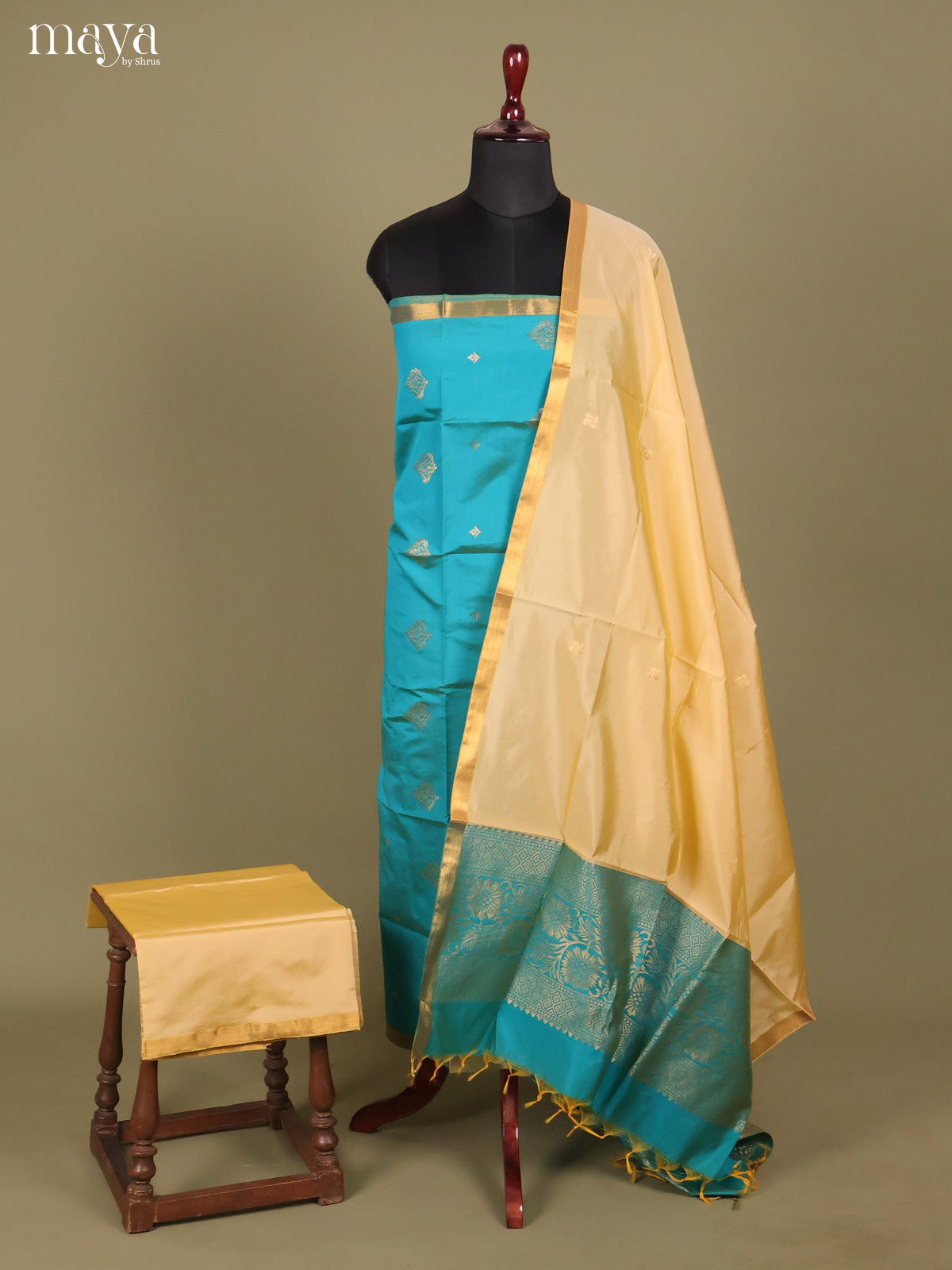 MDH26137-semi softsilk salwar Unstitch