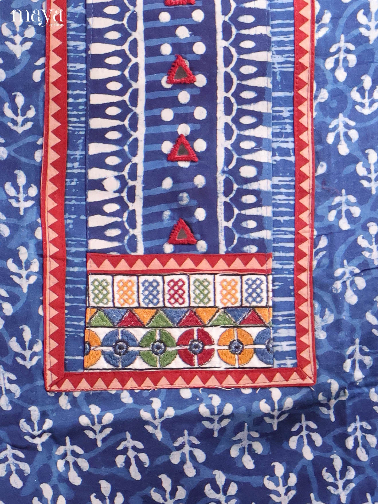 Blue & Cream -Ajrakh Salwar Unstitch