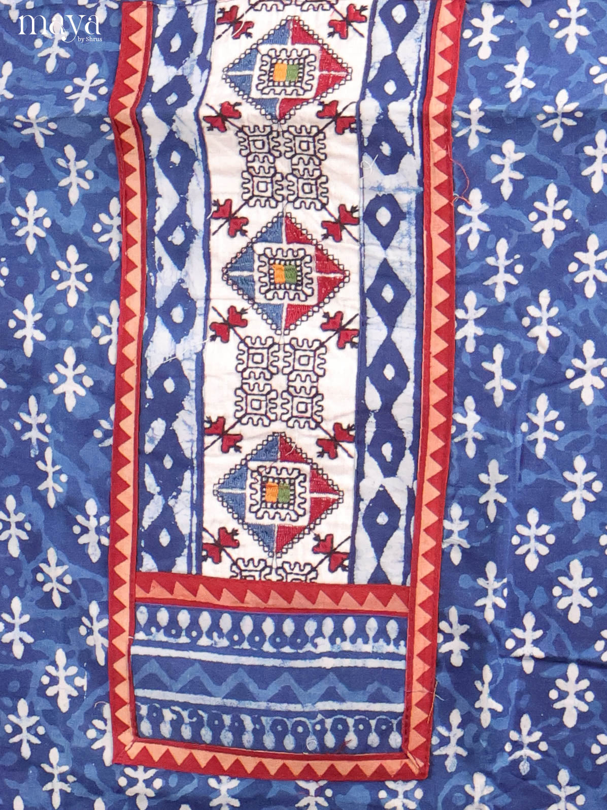 Blue & Cream -Ajrakh Salwar Unstitch